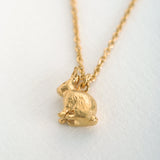 Alex Monroe Sitting Bunny Necklace in Gold