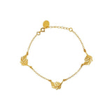 Alex Monroe Three Feather Bracelet in Gold