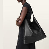 AllSaints Asha Leather Shoulder Bag in Black