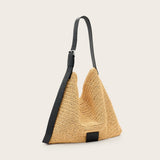 AllSaints Asha Woven Straw Hobo Shoulder Bag in Natural