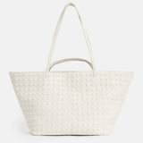 AllSaints Hannah Leather Studded Tote Bag Salt Lake White