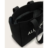 Allsaints Izzy Logo Print Medium Tote Bag In Black