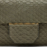 AllSaints Jupiter Snake Effect Leather Crossbody Bag In Military Green