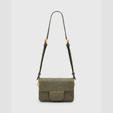 AllSaints Jupiter Snake Effect Leather Crossbody Bag In Military Green