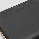 AllSaints Lena Leather Zip Wallet In Black