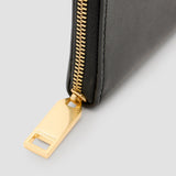 AllSaints Lena Leather Zip Wallet In Black