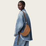 Allsaints Luna Slouchy Leather Crossbody Bag In Toffee Brown