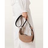 AllSaints Luna Suede Crossbody In Fango Brown