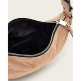 AllSaints Luna Suede Crossbody In Fango Brown