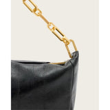 AllSaints Madea Mini Eel-Embossed Leather Shoulder Bag in Black