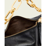 AllSaints Madea Mini Eel-Embossed Leather Shoulder Bag in Black