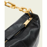 AllSaints Madea Mini Eel-Embossed Leather Shoulder Bag in Black