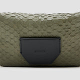 AllSaints Madea Snake Crossbody Bag In Military Green