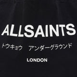 AllSaints Underground Logo Printed Tote Bag In Black/Chalk