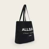 AllSaints Underground Logo Printed Tote Bag In Black/Chalk