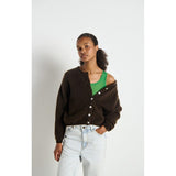 American Vintage Cardigan Vitow In Melange Coffee