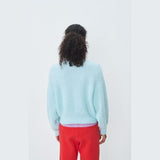 American Vintage East Long Sleeve Knit Jumper in Crystal Blue