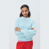 American Vintage East Long Sleeve Knit Jumper in Crystal Blue