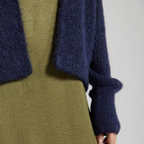 American Vintage East Open Cardigan With Shawl Collar In Navy