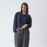 American Vintage Women's t-shirt Sonoma in Navy Blue Vintage