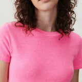 American Vintage Women's T-Shirt Sonoma in Pink Acid Fluo