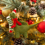 Amica Diplodocus With Stocking Christmas Felt Hanging Decoration