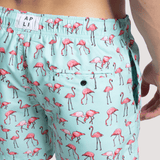 Après Flamingos Swim Shorts in Mint Green