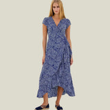 Aspiga Demi EcoVero™ Wrap Dress in Circle Navy/White