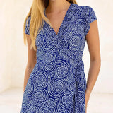 Aspiga Demi EcoVero™ Wrap Dress in Circle Navy/White