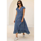 Aspiga Demi Organic Cotton Wrap Dress in Navy Print
