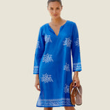 Aspiga Guadalupe Short Organic Cotton Tunic in Blue/White