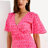 Aspiga Mimi EcoVero™ Dress in Pink/Red