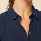 Aspiga Olive Cheesecloth Blouse In Navy