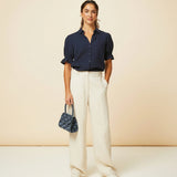 Aspiga Olive Cheesecloth Blouse In Navy