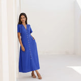 Aspiga Tessa Organic Cotton Cheesecloth Dress In Cobalt