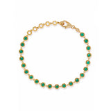 Astley Clarke Gold Green Agate Deco Tennis Bracelet