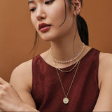 Astley Clarke Gold Large Polaris Mother of Pearl Locket Necklace