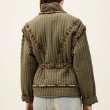 ba&sh Cocoon Jacket In Khaki Green