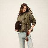 ba&sh Cocoon Jacket In Khaki Green