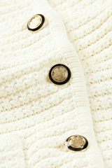 ba&sh Gaspard Decorative Knit Cardigan In Ivory