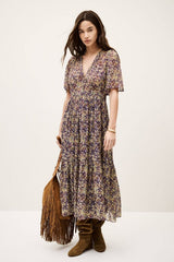 ba&sh LARIOL short-sleeved dress In Purple