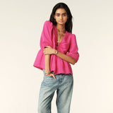 ba&sh LOCKY short-sleeved top In Fuchsia