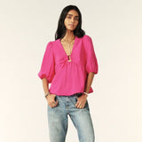 ba&sh LOCKY short-sleeved top In Fuchsia