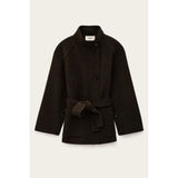 ba&sh LOURTHNEY Short Belted Coat In Khaki