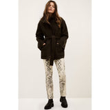 ba&sh LOURTHNEY Short Belted Coat In Khaki