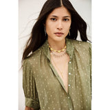 ba&sh MIMI Short-sleeved Shirt In Green