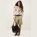 ba&sh ODELIE Patterned Shirt In Cream