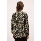 ba&sh Onada Long Sleeve V Neck Top In Ecru Print