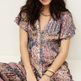 ba&sh Pareta Midi Dress in Rose Paisley Print