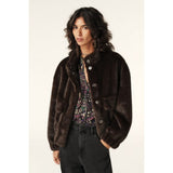ba&sh Paros Faux Fur Jacket In Brown